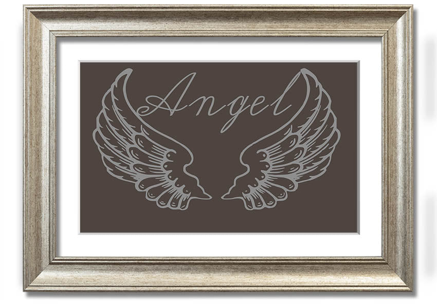 Angel Wings 4 Chocolate framed print with elegant design, available in various frame colors.