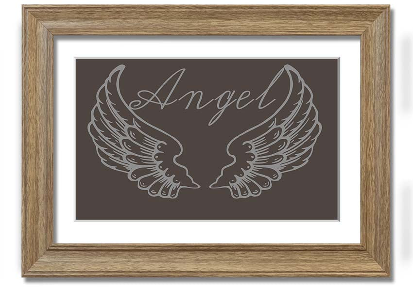 Angel Wings 4 Chocolate framed print with elegant design, available in various frame colors.