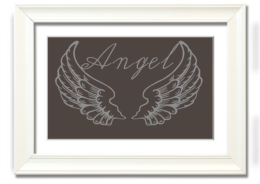 Angel Wings 4 Chocolate framed print with elegant design, available in various frame colors.