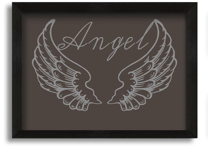 Angel Wings 4 Chocolate framed print with elegant design, available in various frame colors.