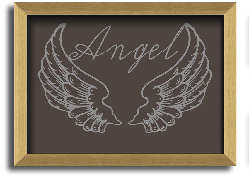 Angel Wings 4 Chocolate framed print with elegant design, available in various frame colors.