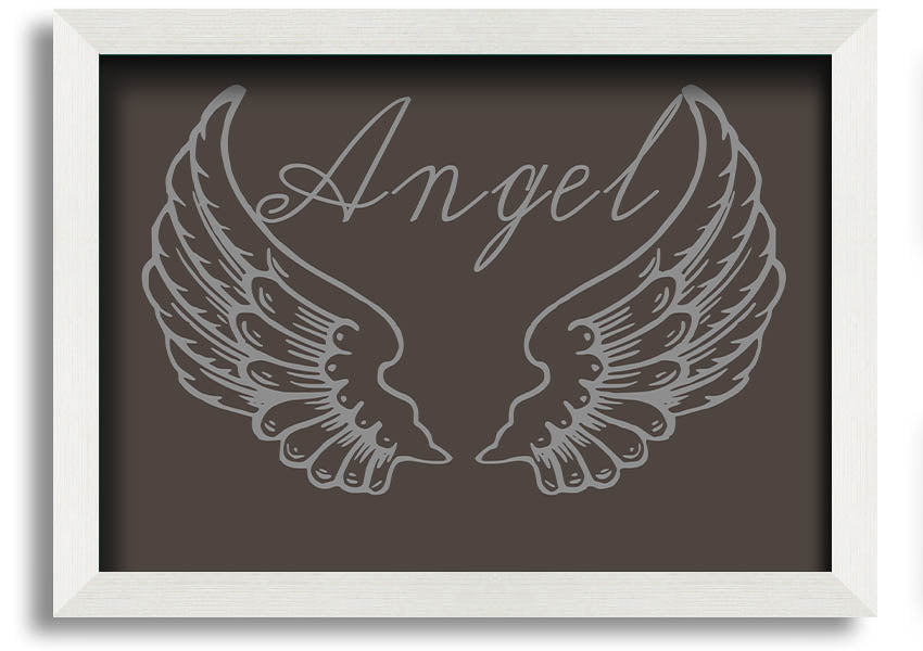 Angel Wings 4 Chocolate framed print with elegant design, available in various frame colors.