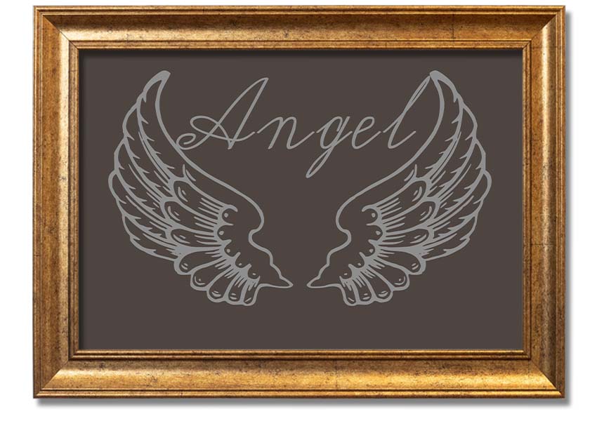 Angel Wings 4 Chocolate framed print with elegant design, available in various frame colors.