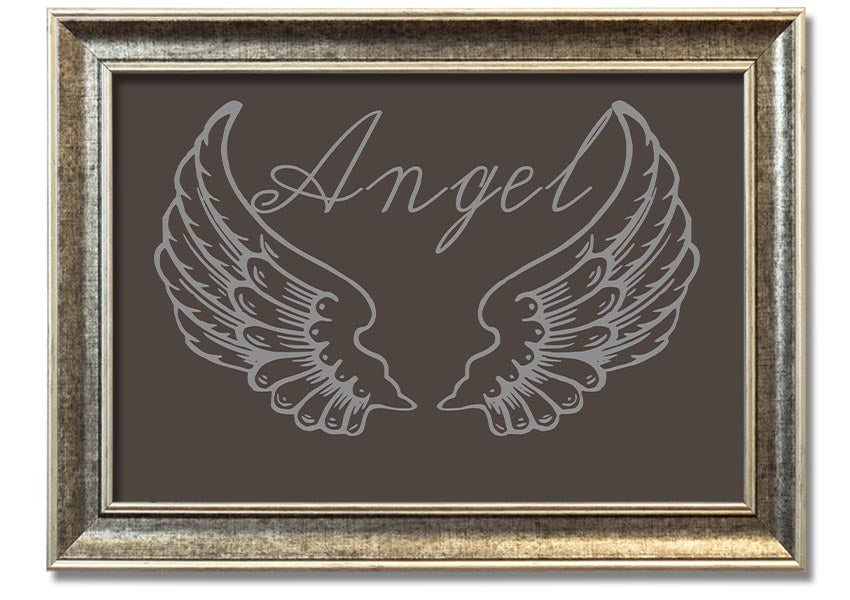 Angel Wings 4 Chocolate framed print with elegant design, available in various frame colors.