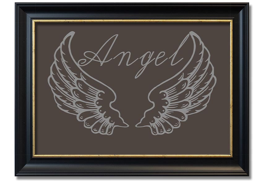 Angel Wings 4 Chocolate framed print with elegant design, available in various frame colors.