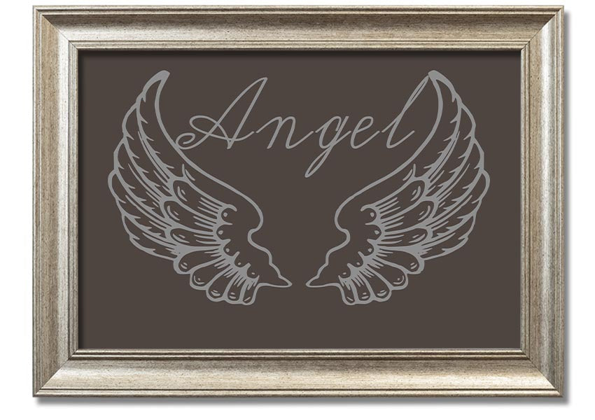 Angel Wings 4 Chocolate framed print with elegant design, available in various frame colors.