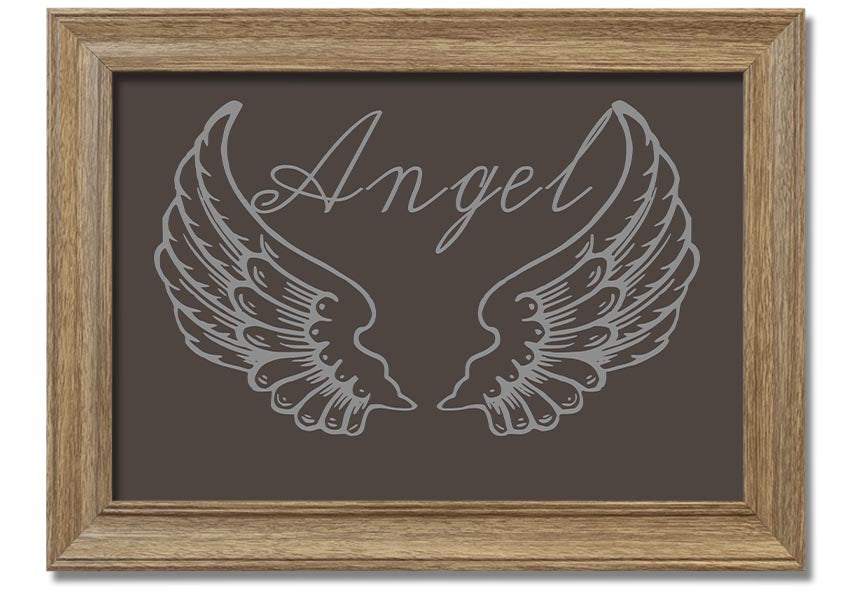 Angel Wings 4 Chocolate framed print with elegant design, available in various frame colors.