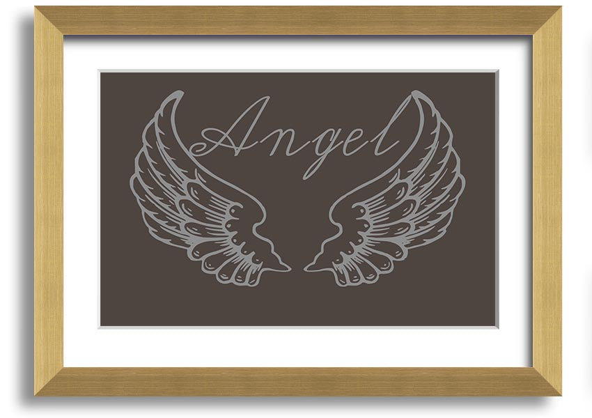 Angel Wings 4 Chocolate framed print with elegant design, available in various frame colors.