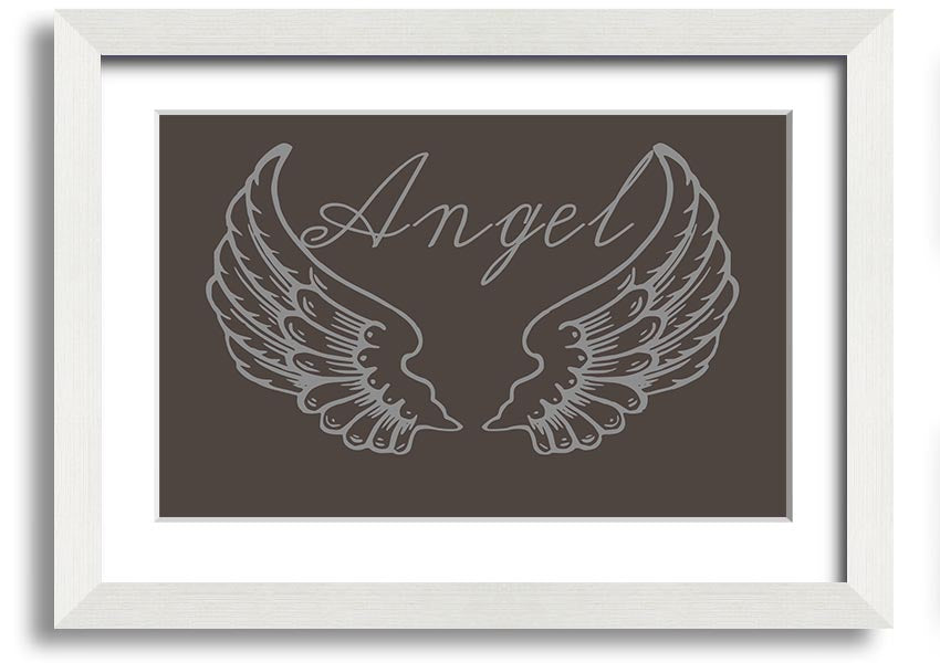 Angel Wings 4 Chocolate framed print with elegant design, available in various frame colors.