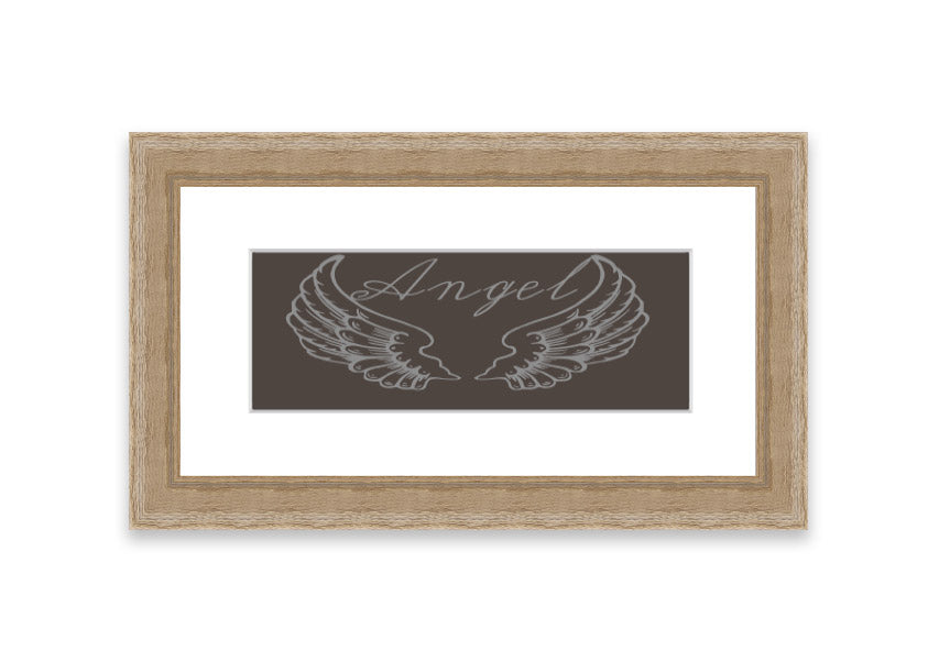 Framed print of Angel Wings 4 Chocolate, showcasing delicate wings design in a stylish frame.