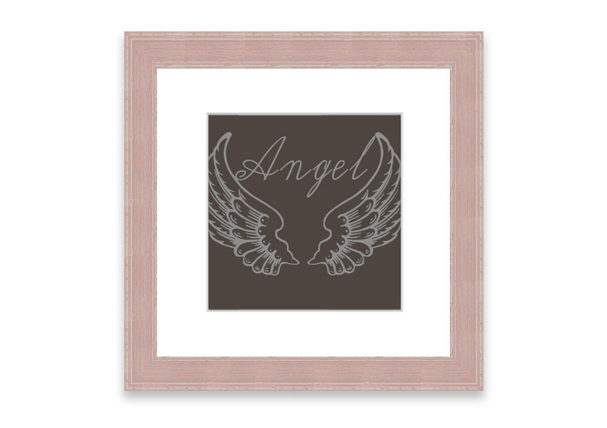 Framed print of Angel Wings 4 Chocolate, showcasing delicate wings design in a stylish frame.