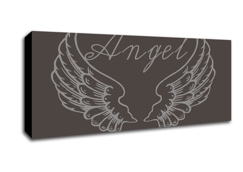 Angel Wings 4 Chocolate canvas art mounted on a box frame, featuring a beautiful design of angel wings in rich chocolate tones.