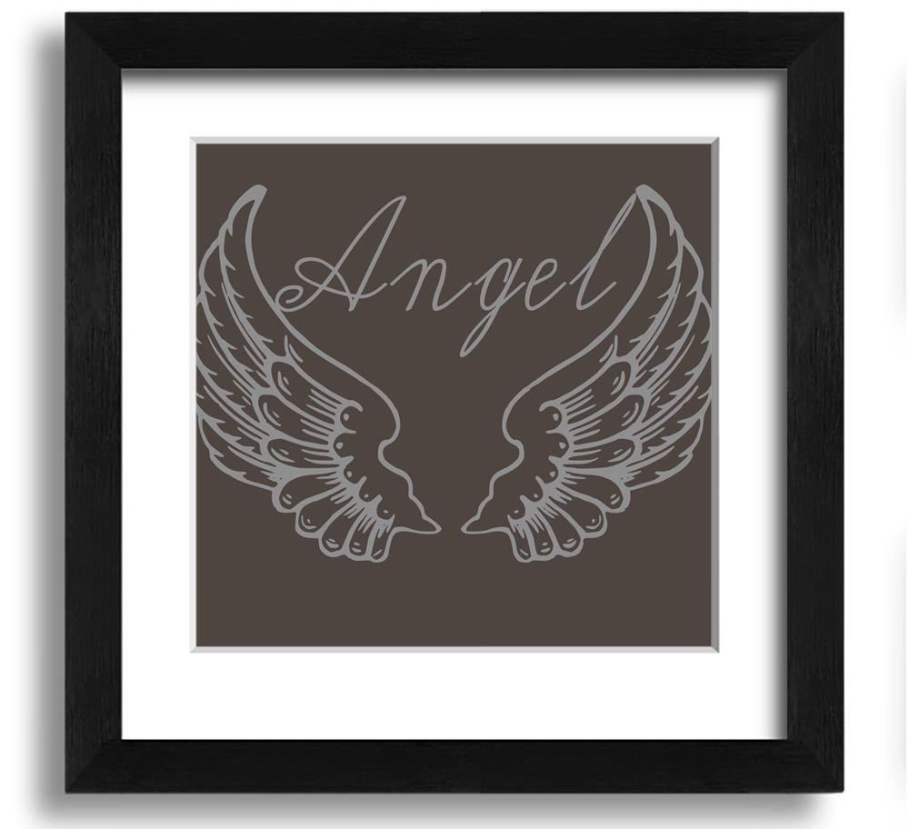 Angel Wings 4 Chocolate framed print showcasing delicate angel wings design in a stylish frame.