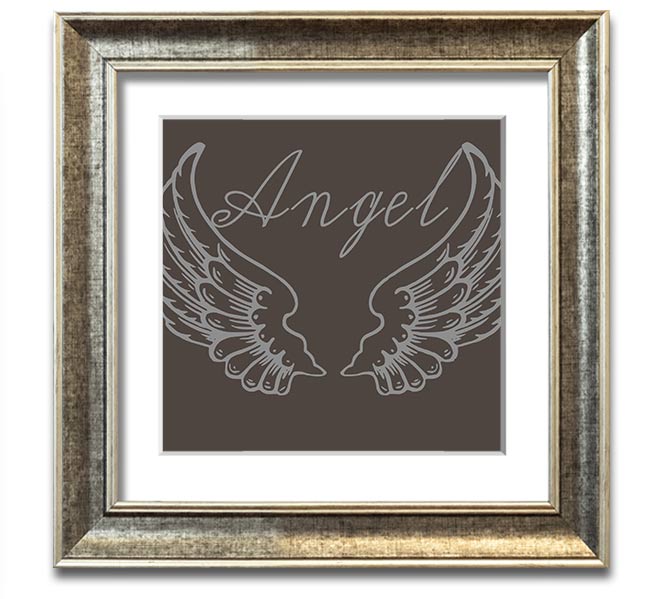 Angel Wings 4 Chocolate framed print showcasing delicate angel wings design in a stylish frame.