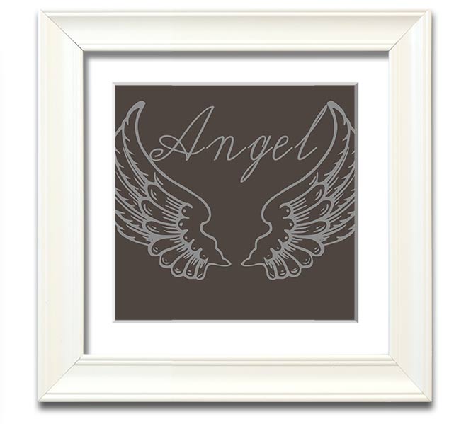 Angel Wings 4 Chocolate framed print showcasing delicate angel wings design in a stylish frame.