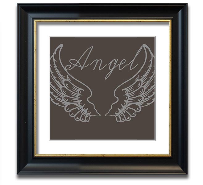 Angel Wings 4 Chocolate framed print showcasing delicate angel wings design in a stylish frame.