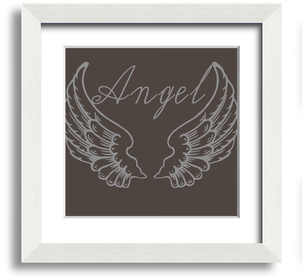 Angel Wings 4 Chocolate framed print showcasing delicate angel wings design in a stylish frame.