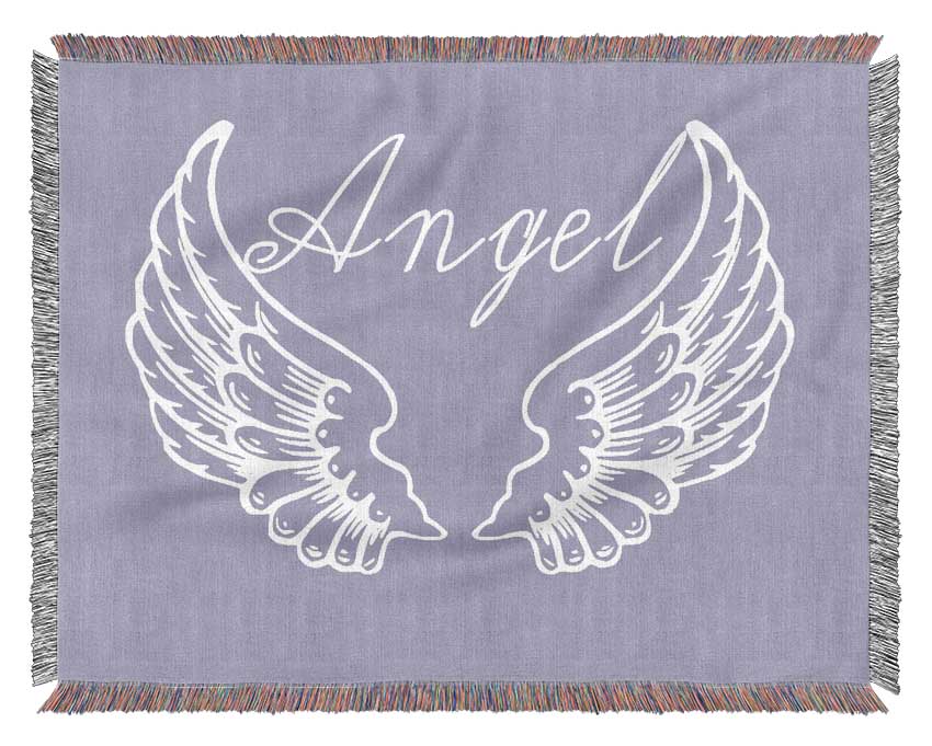 Angel Wings 4 Lilac throw blanket made from 100% cotton, featuring a thermal weave for breathability and a luxurious lilac color.