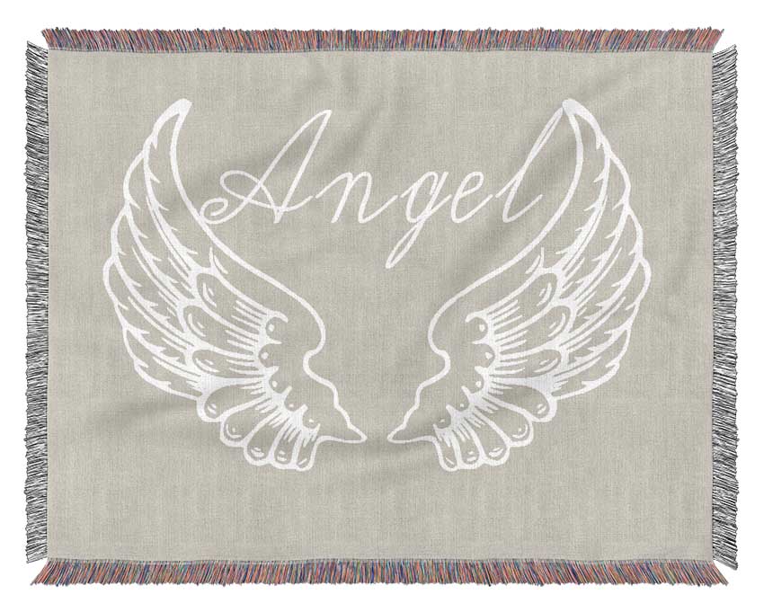 Angel Wings 4 Pink throw blanket made from 100% cotton with a thermal weave, showcasing a soft pink color and elegant texture.