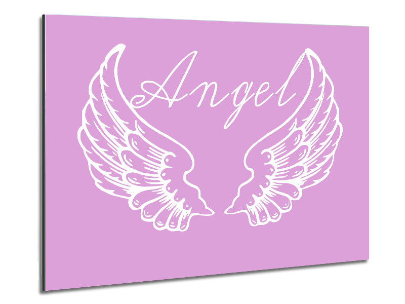 Angel Wings 4 Pink artwork printed on brushed aluminium dibond, featuring soft pink hues and a modern design.