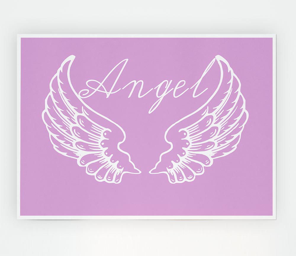 Angel Wings 4 Pink canvas poster featuring vibrant pink angel wings design on high-quality canvas.