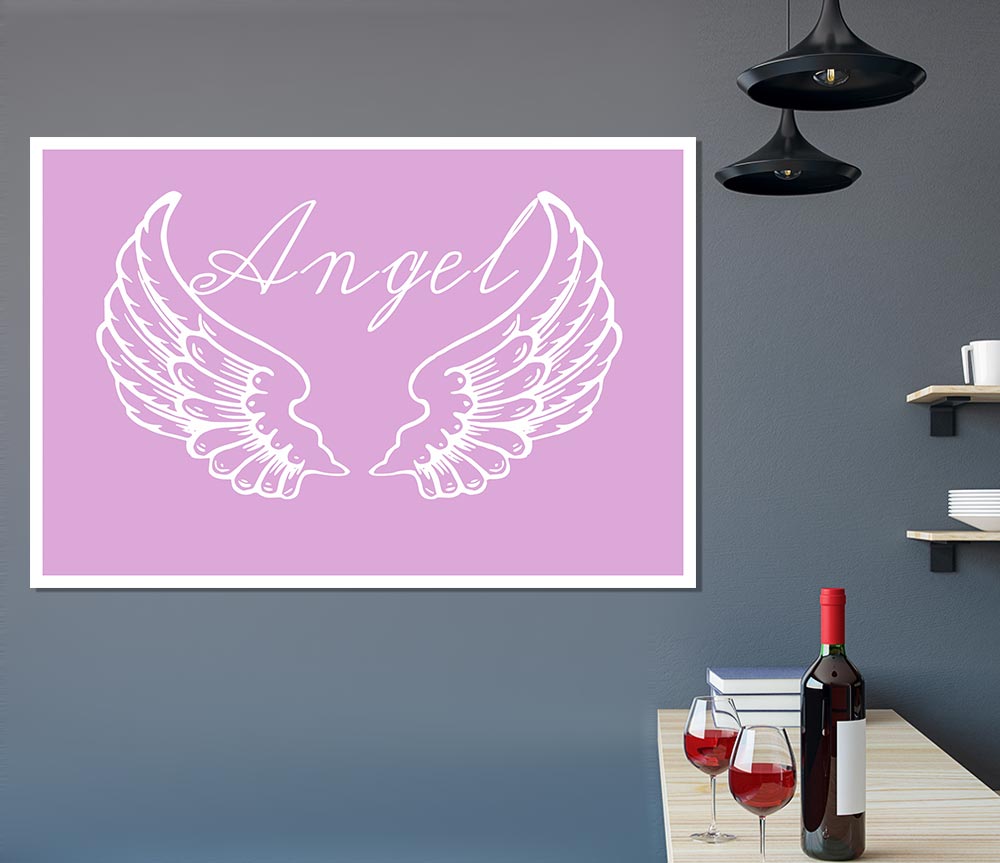 Angel Wings 4 Pink canvas poster featuring vibrant pink angel wings design on high-quality canvas.