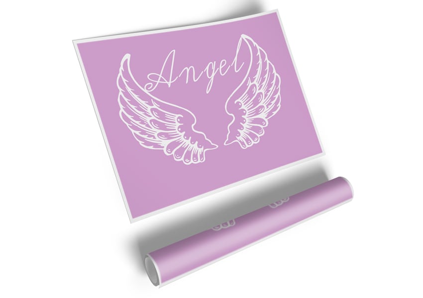 Angel Wings 4 Pink canvas poster featuring vibrant pink angel wings design on high-quality canvas.