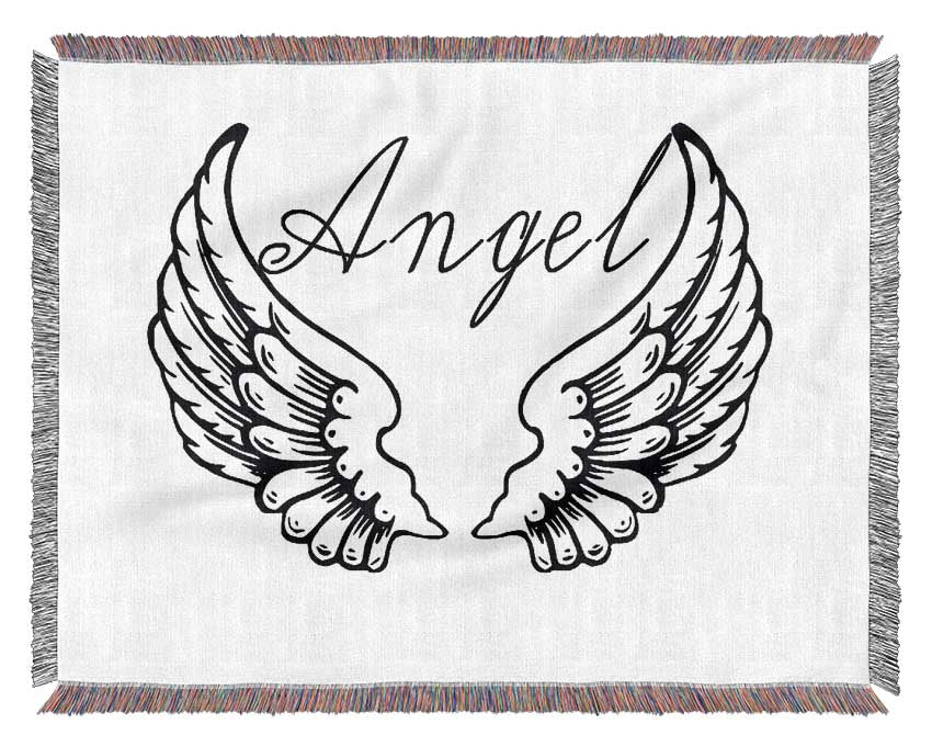 Angel Wings 4 White throw blanket made from 100% cotton, featuring a luxurious thermal weave design.