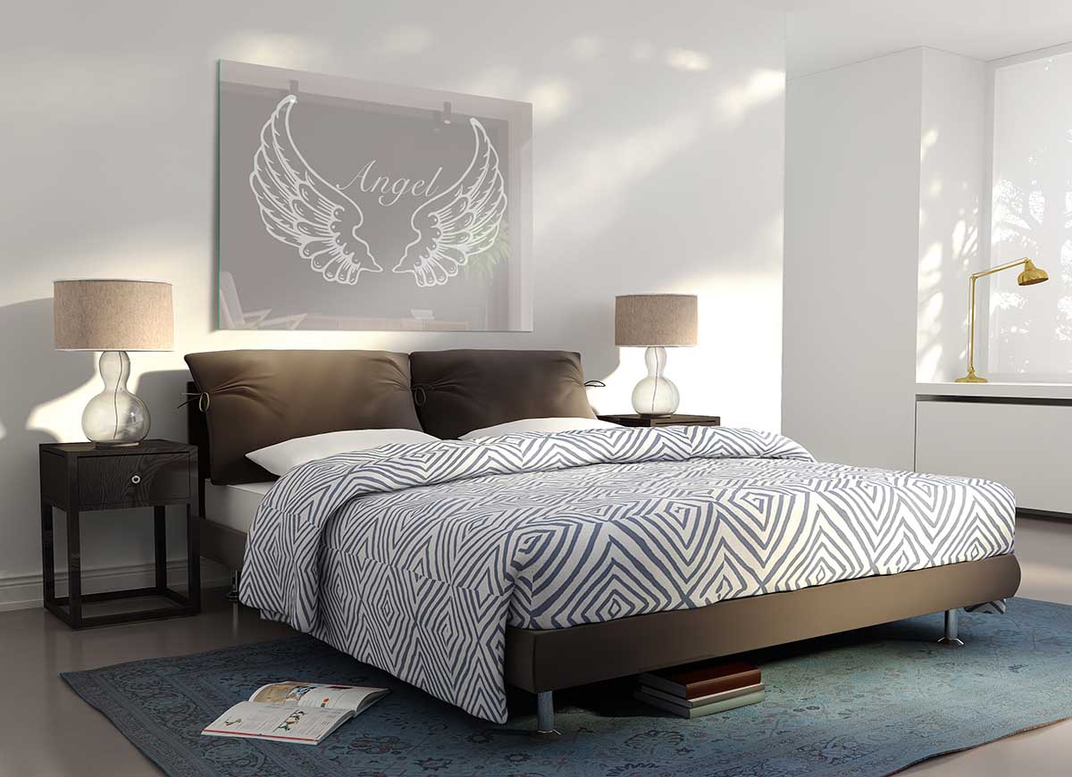 Angel Wings Beige glass print featuring elegant wing design in soft beige tones, perfect for modern home decor.