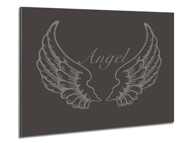 Angel Wings Chocolate art printed on brushed aluminium dibond, showcasing a modern design with a textured finish.