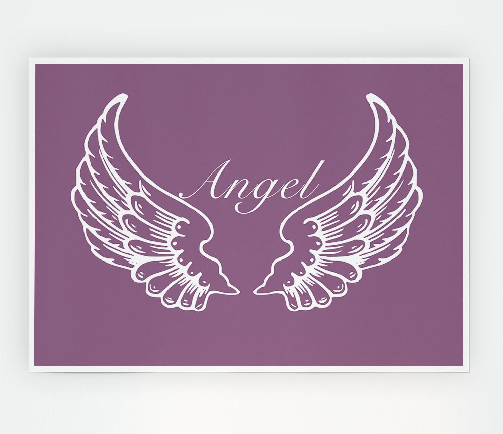 Angel Wings Dusty Pink canvas poster featuring delicate wings in soft pink tones, perfect for home decor.