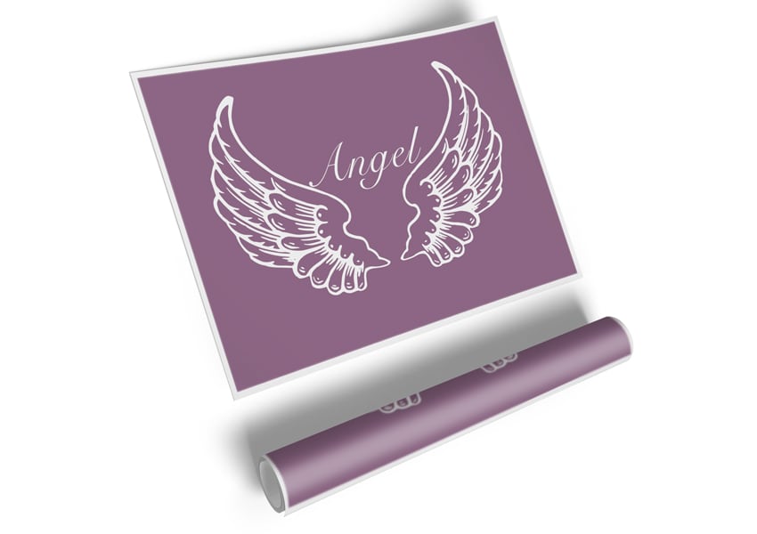 Angel Wings Dusty Pink canvas poster featuring delicate wings in soft pink tones, perfect for home decor.