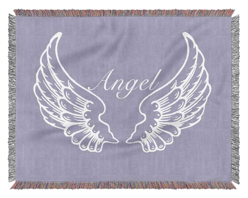 Angel Wings Lilac throw blanket made from 100% cotton, featuring a thermal weave design in a soft lilac color, perfect for cozying up on the couch or bed.