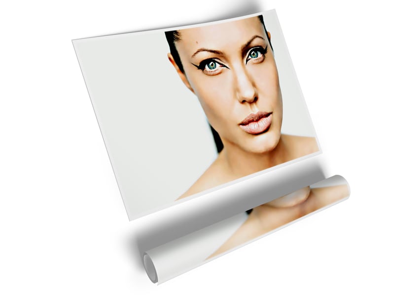 Angelina Jolie Cat Eyes poster on high-quality canvas, showcasing her captivating gaze.