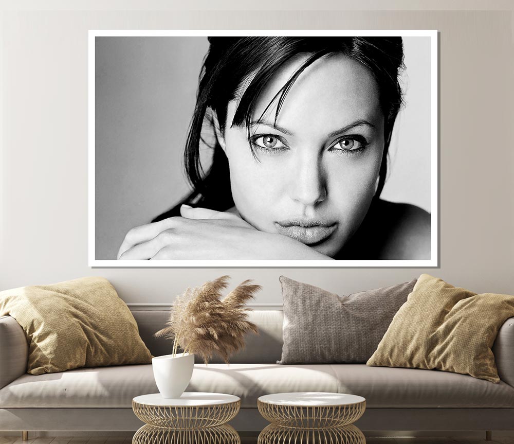 Angelina Jolie Intimate poster on high-quality canvas, showcasing her elegance and charm.