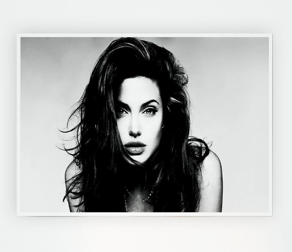 Canvas poster featuring Angelina Jolie with a sexy stare, perfect for home decor.