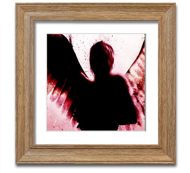 Angels In The Night Red square framed print showcasing vibrant red colors, elegantly framed and ready to hang.