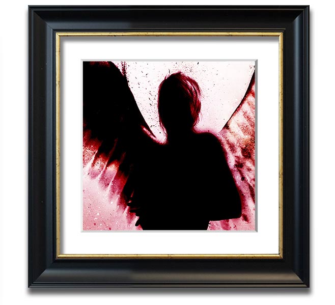 Angels In The Night Red square framed print showcasing vibrant red colors, elegantly framed and ready to hang.