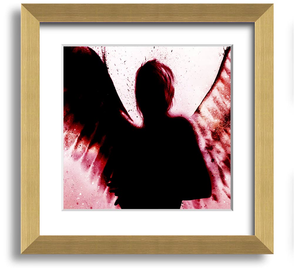 Angels In The Night Red square framed print showcasing vibrant red colors, elegantly framed and ready to hang.