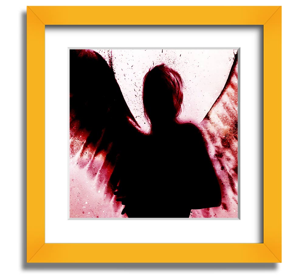 Angels In The Night Red square framed print showcasing vibrant red colors, elegantly framed and ready to hang.