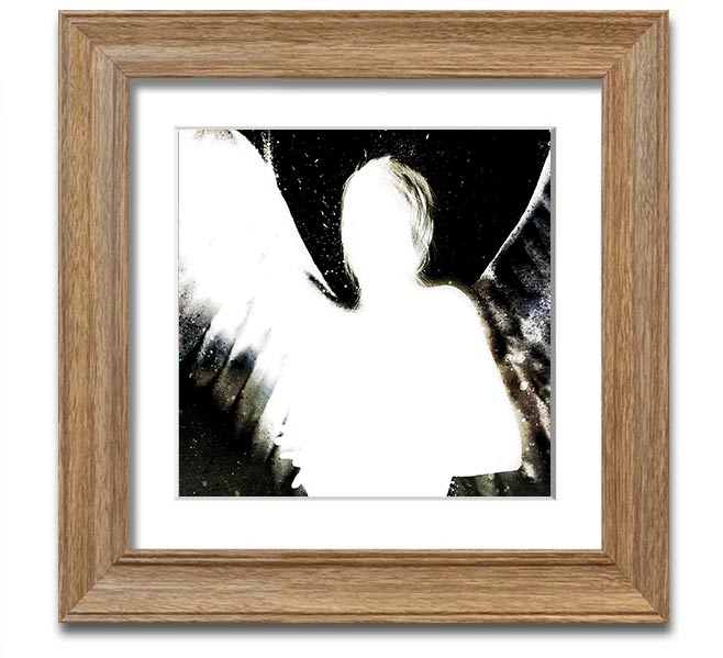 Angels In The Night framed print featuring white design on black background, elegantly framed and ready to hang.