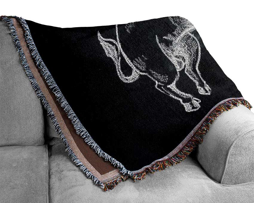 Angry Bull throw blanket made from 100% cotton, featuring a luxurious thermal weave design, perfect for bed or couch.