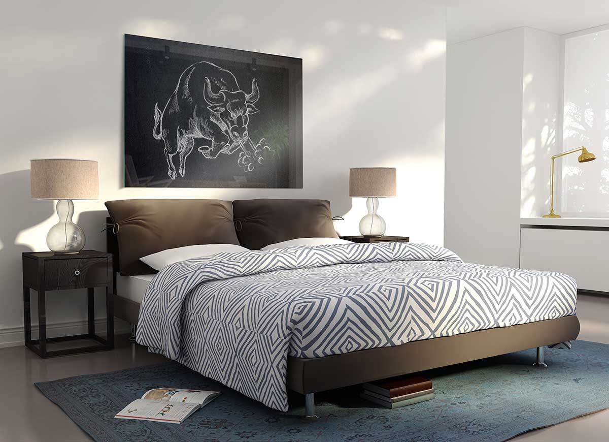 Angry Bull glass print featuring a bold bull design on a sleek glass surface, perfect for modern home decor.