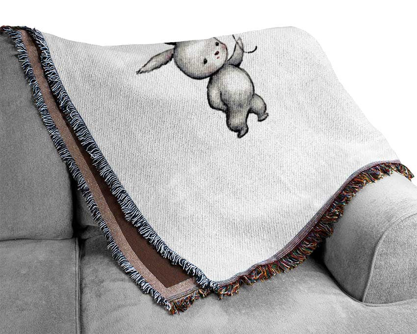 Animal Balloon Family throw blanket made from 100% cotton, featuring playful animal balloon motifs in a luxurious thermal weave.