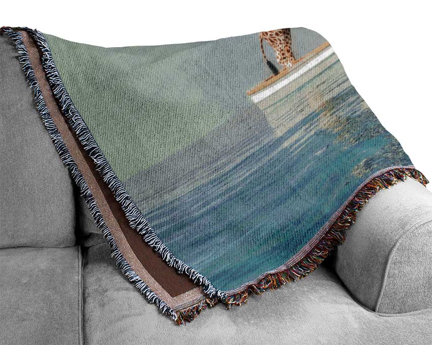 Animal Kingdom Boat Ride throw blanket made from 100% cotton, featuring a luxurious thermal weave design, perfect for cozying up on the couch or bed.