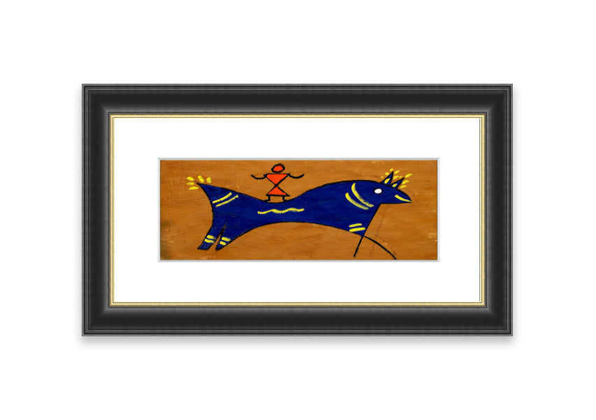 Animal Of Peace Ethnic framed print showcasing intricate design, available in various frame colors, handmade in the UK.