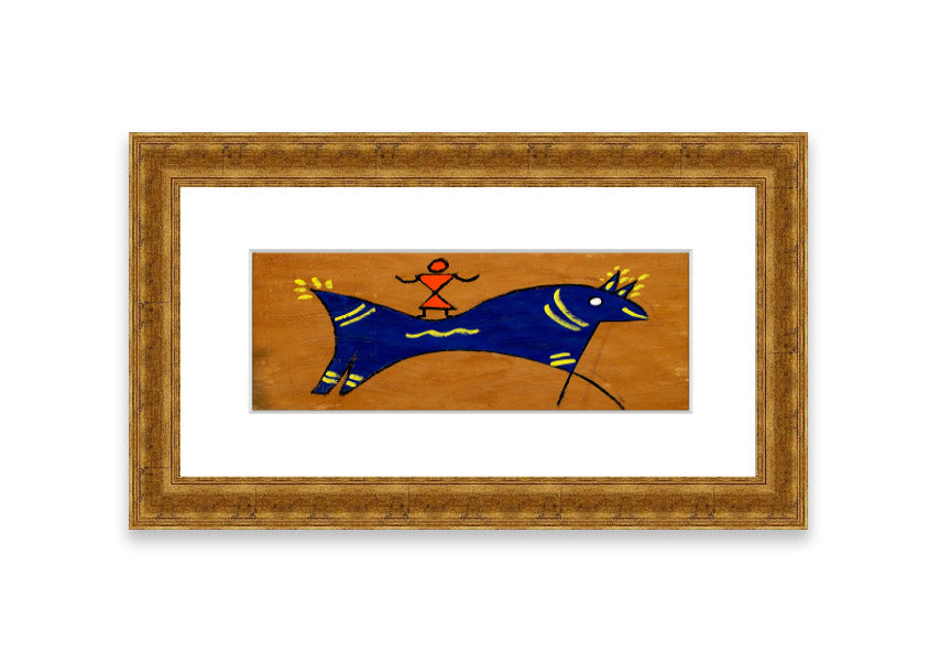 Animal Of Peace Ethnic framed print showcasing intricate design, available in various frame colors, handmade in the UK.