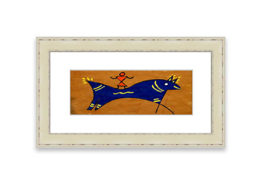 Animal Of Peace Ethnic framed print showcasing intricate design, available in various frame colors, handmade in the UK.