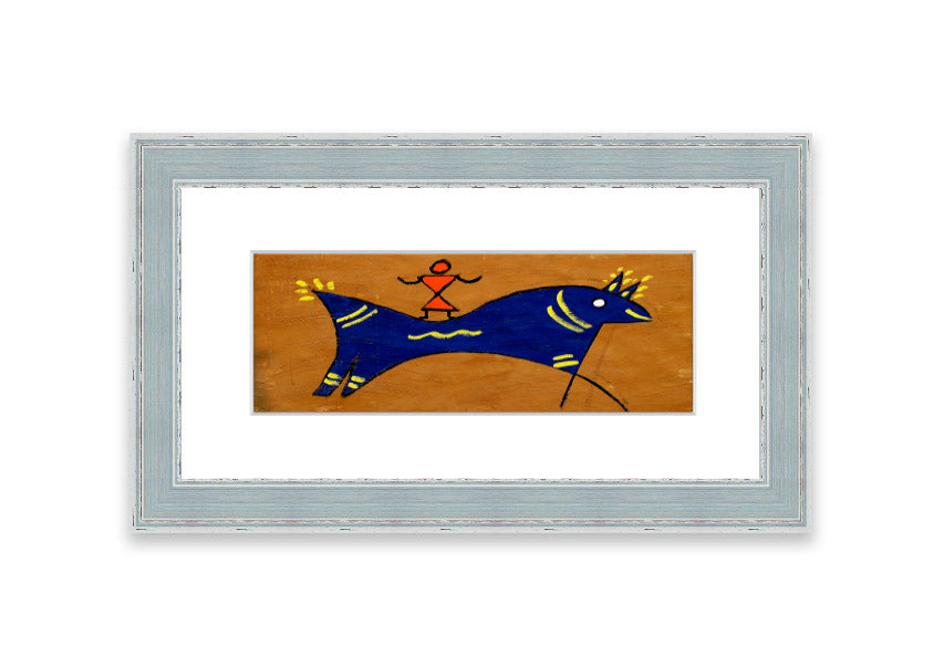 Animal Of Peace Ethnic framed print showcasing intricate design, available in various frame colors, handmade in the UK.