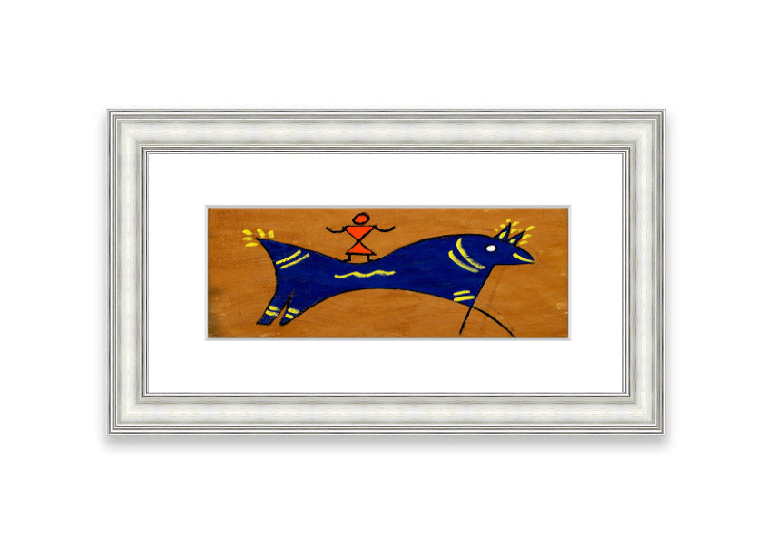 Animal Of Peace Ethnic framed print showcasing intricate design, available in various frame colors, handmade in the UK.